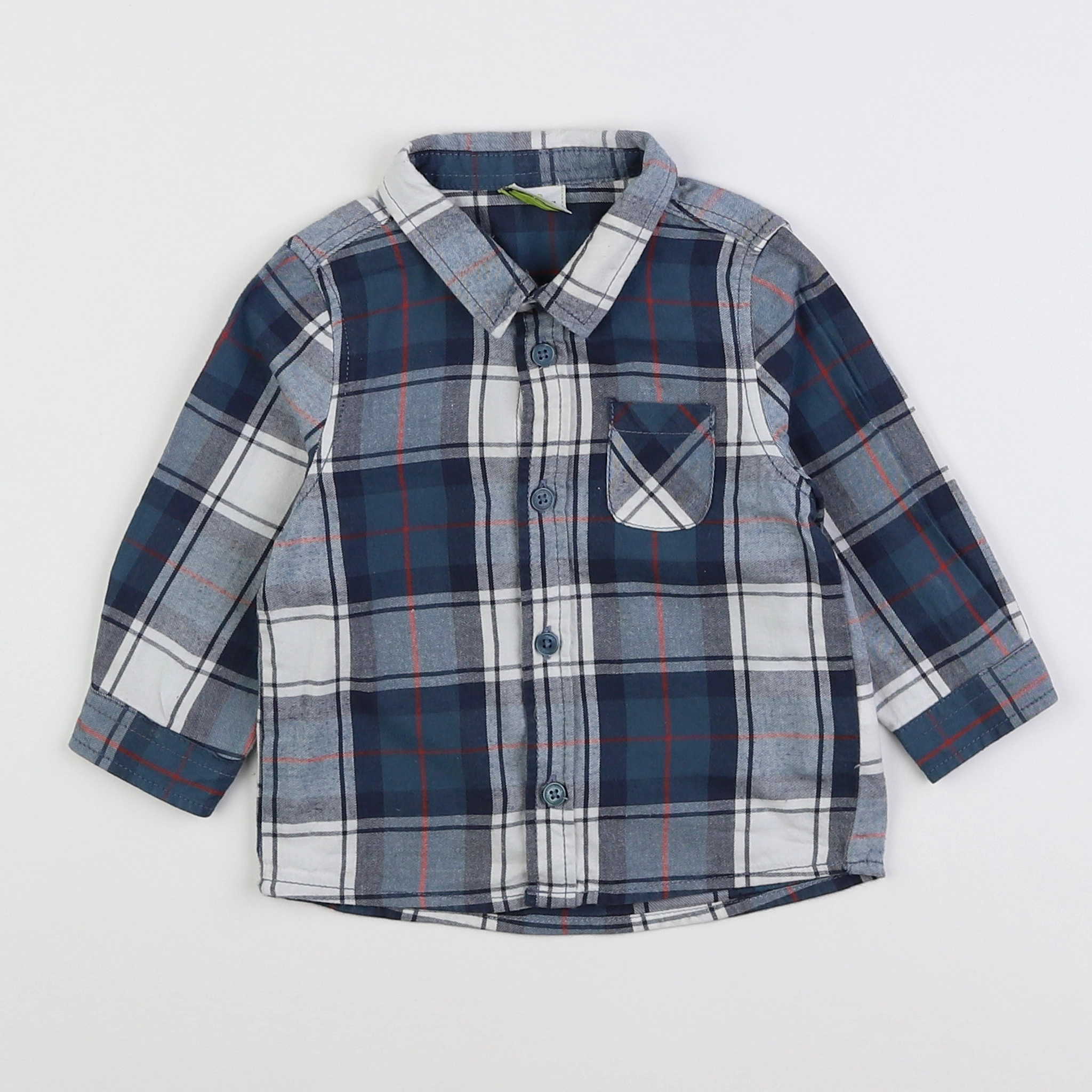 Tape à l'oeil - chemise bleu, blanc - 6 mois