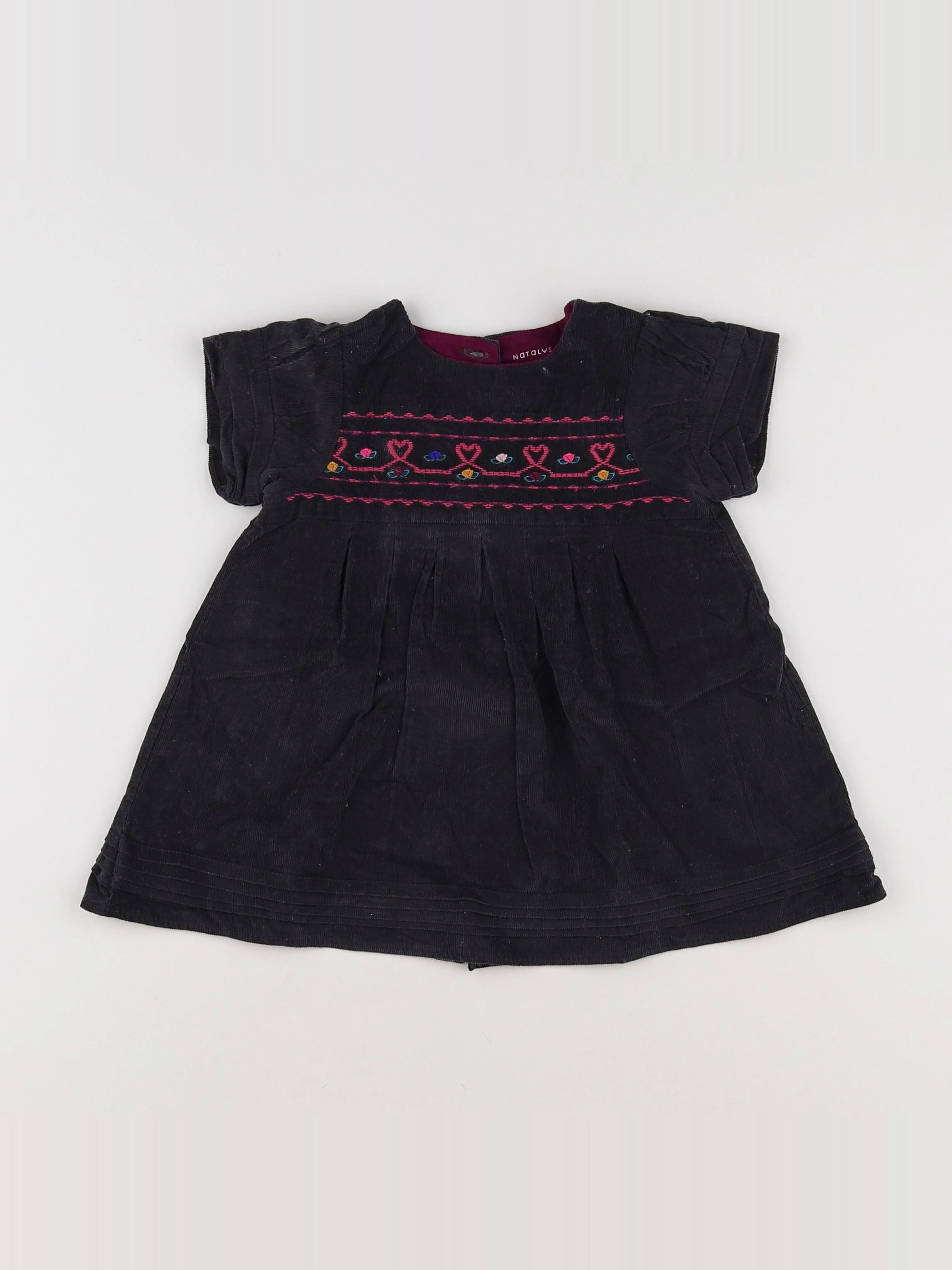 Natalys - robe taupe, multicolore - 9 mois
