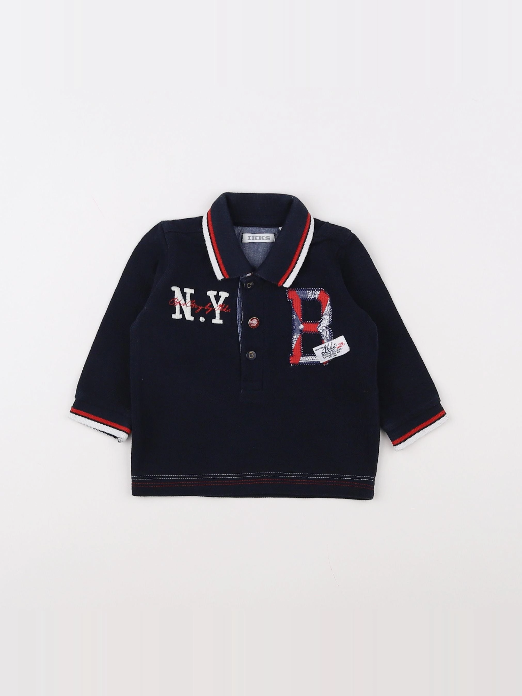 IKKS - polo bleu - 3 mois