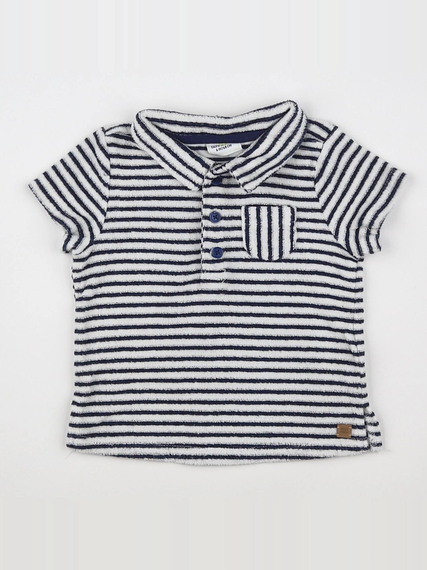 Tape à l'oeil - polo bleu, blanc - 6 mois
