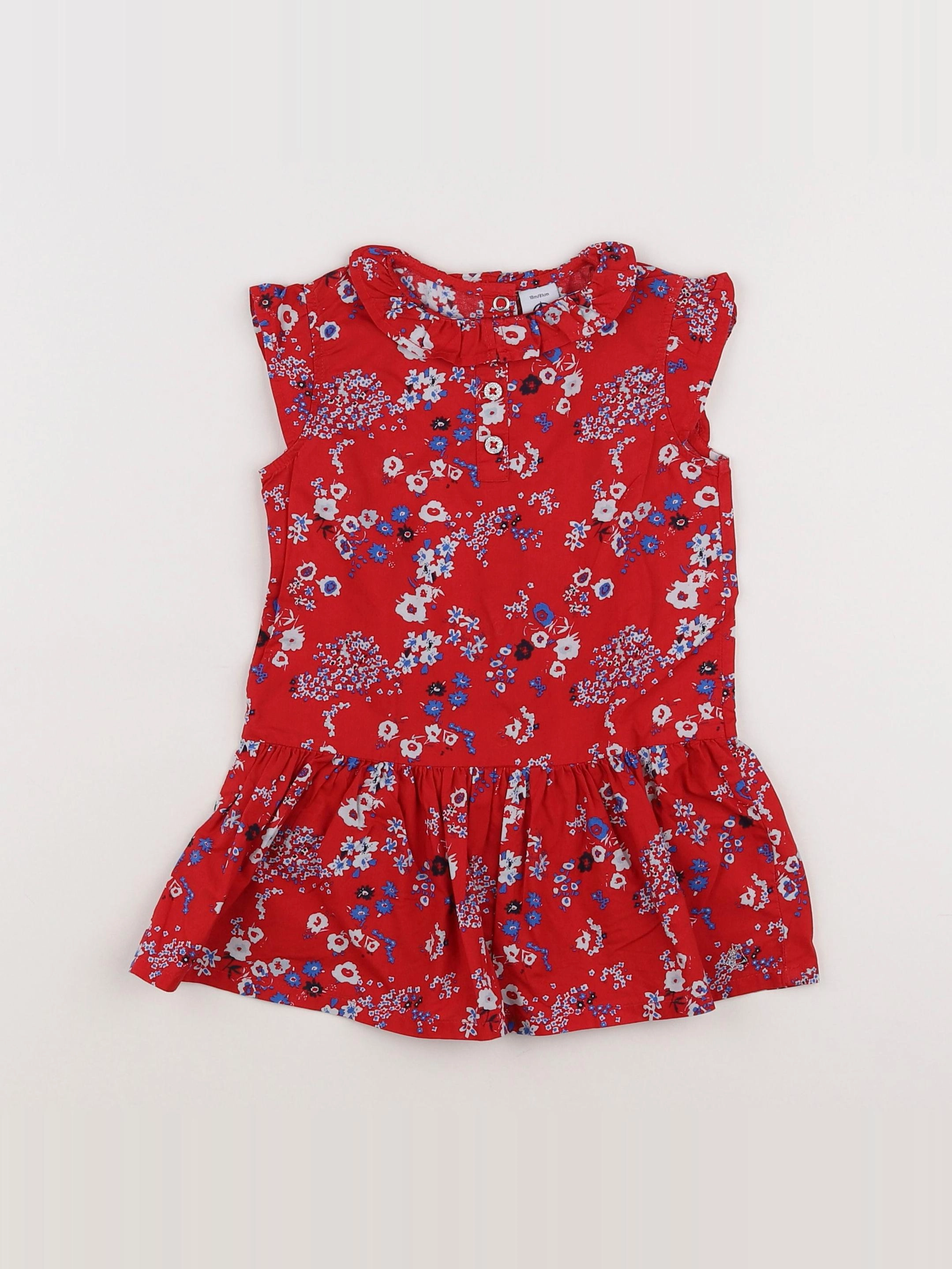 Petit Bateau - robe rouge - 18 mois