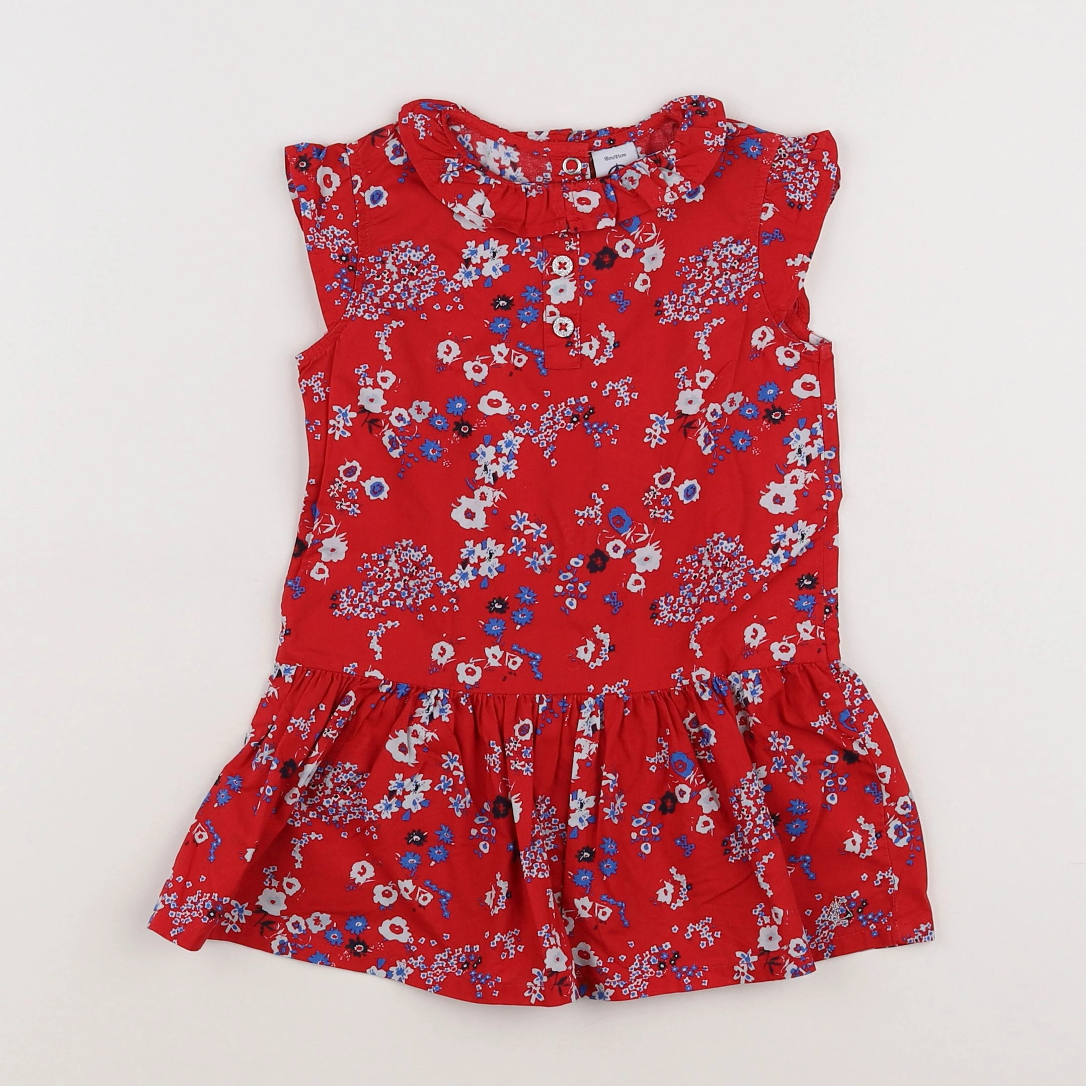 Petit Bateau - robe rouge - 18 mois