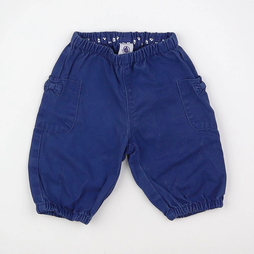 Petit Bateau - pantalon bleu - 3 mois