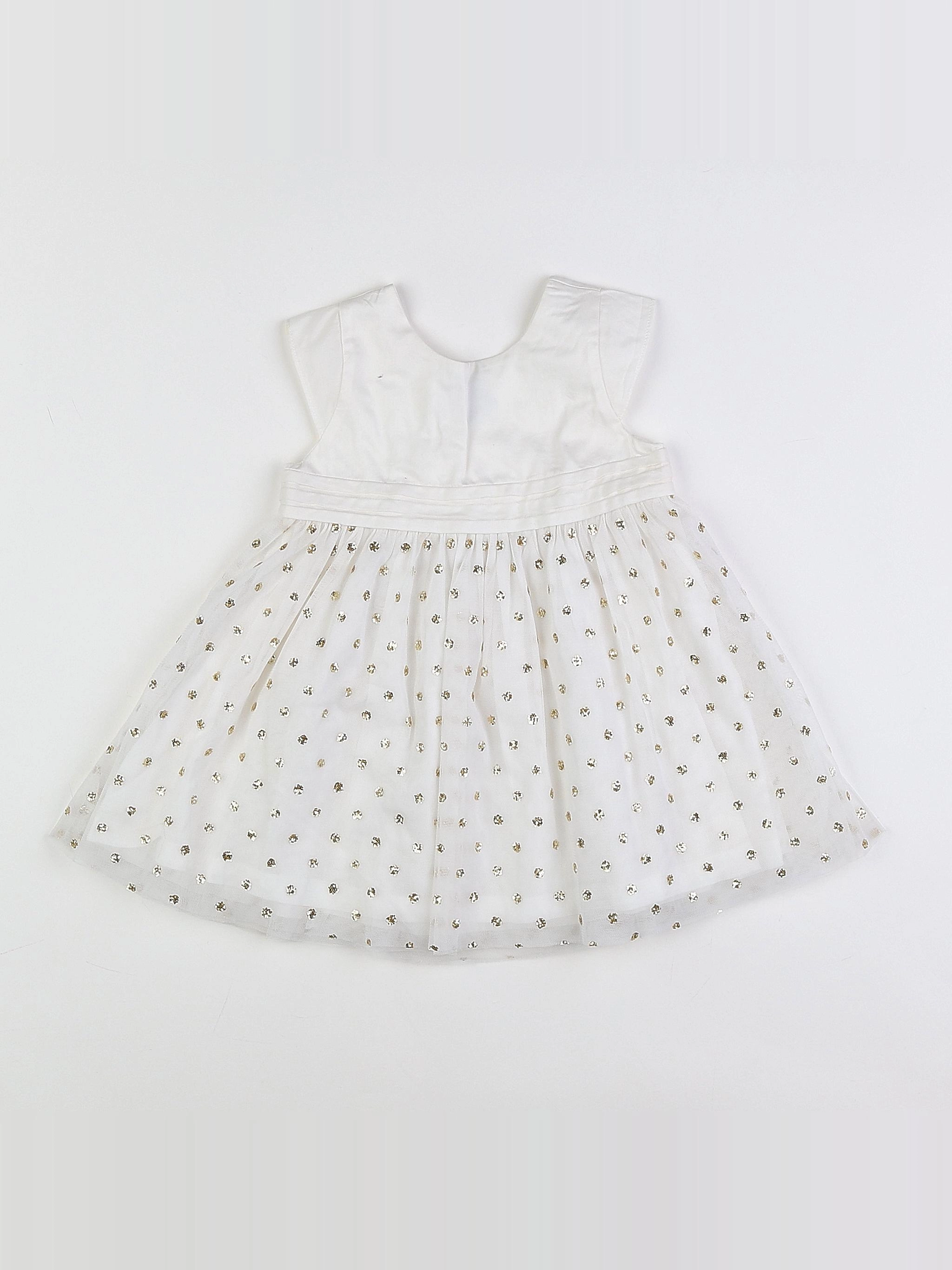 Petit Bateau - robe blanc - 12 mois