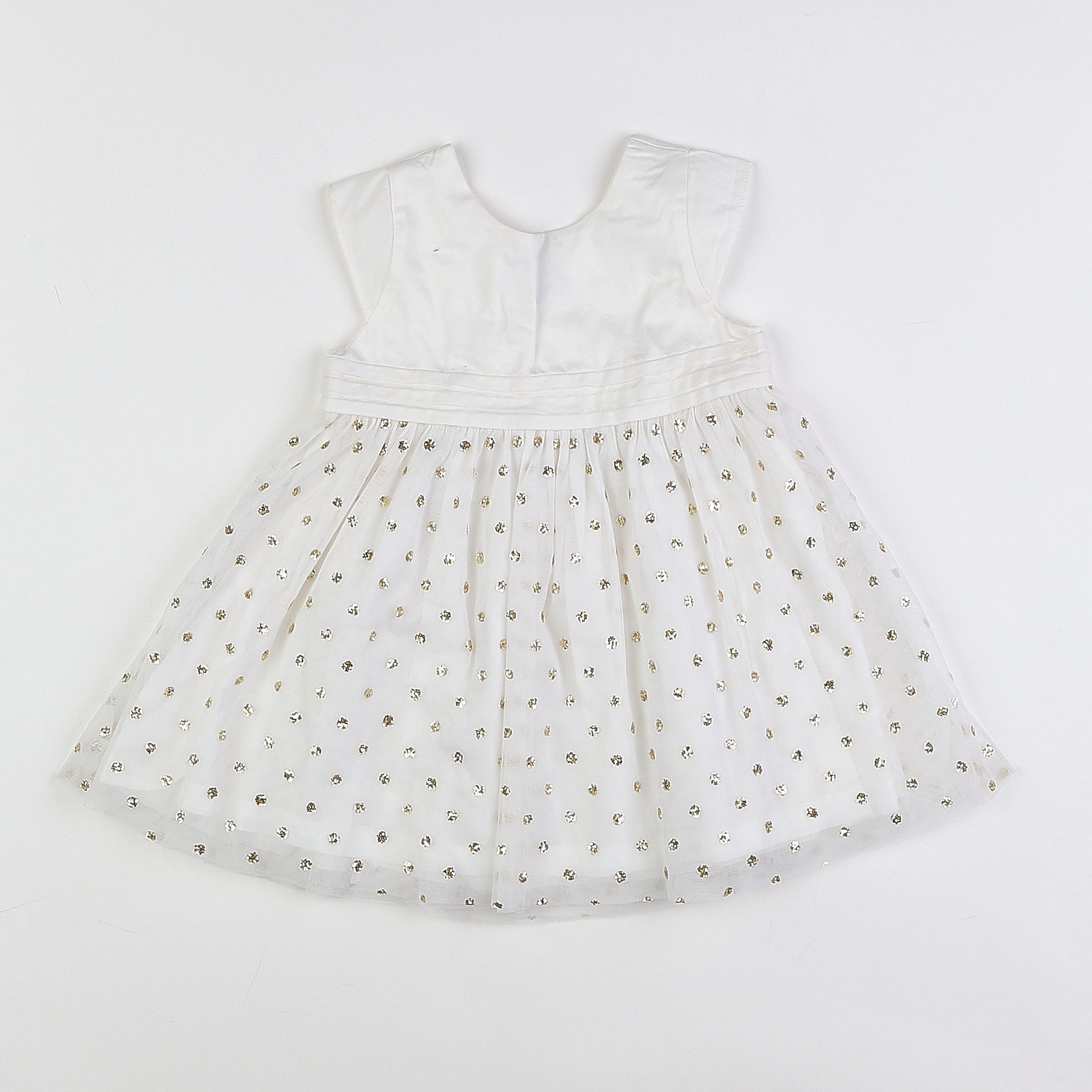 Petit Bateau - robe blanc - 12 mois