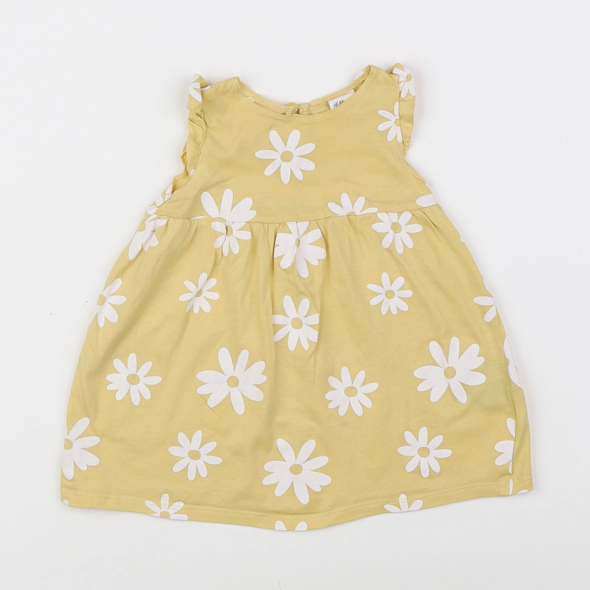 H&M - robe blanc, jaune - 6/9 mois