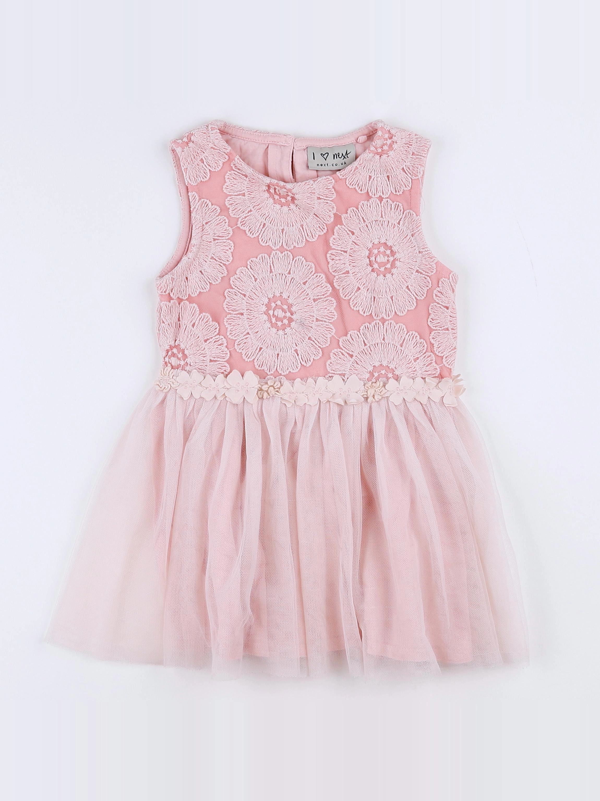 Next - robe rose - 12/18 mois