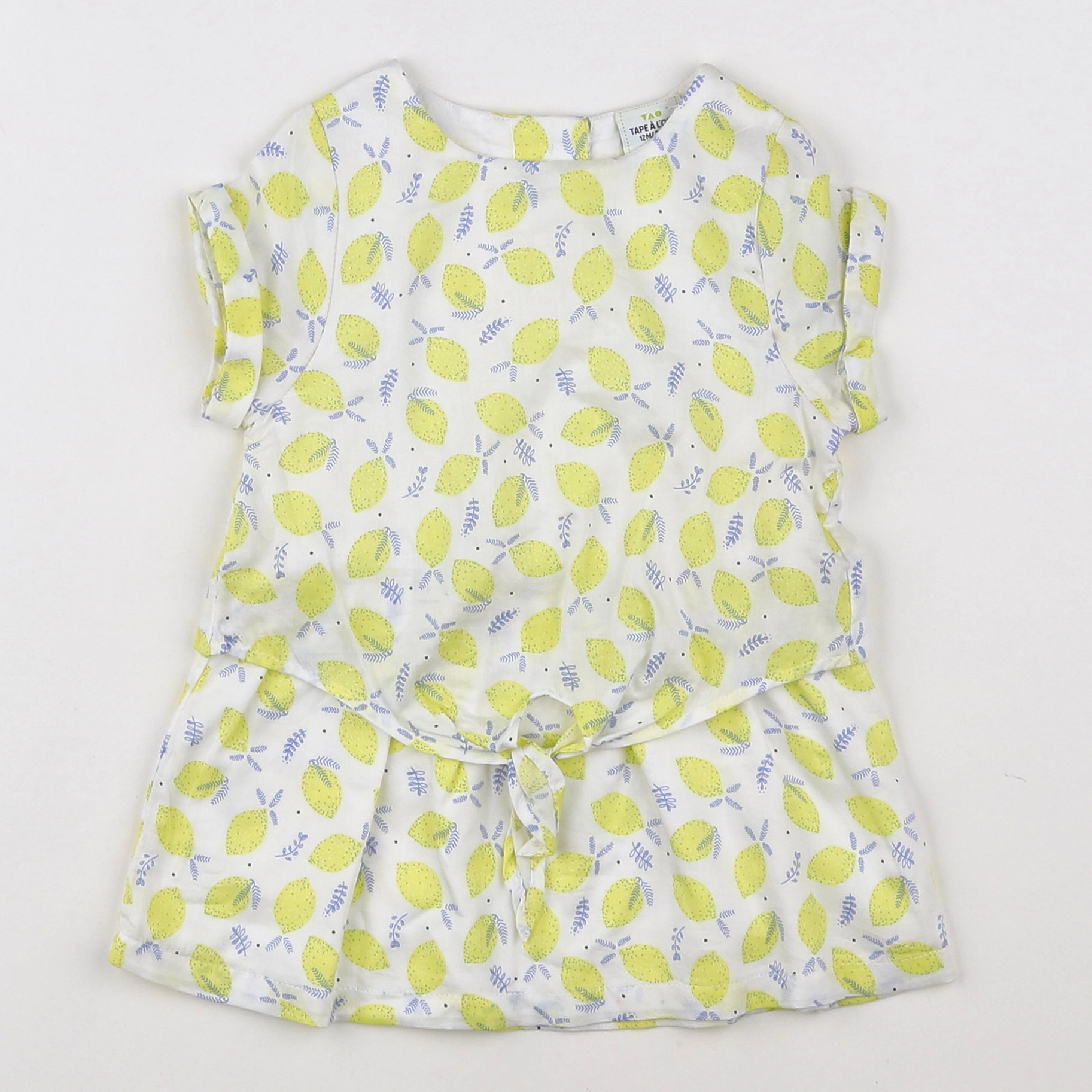 Tape à l'oeil - robe blanc, jaune, bleu - 12 mois