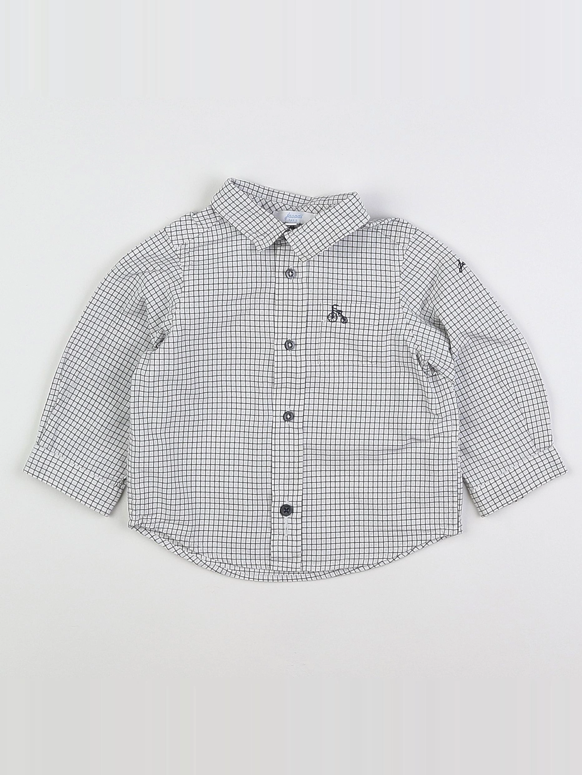 Jacadi - chemise blanc, gris - 12 mois