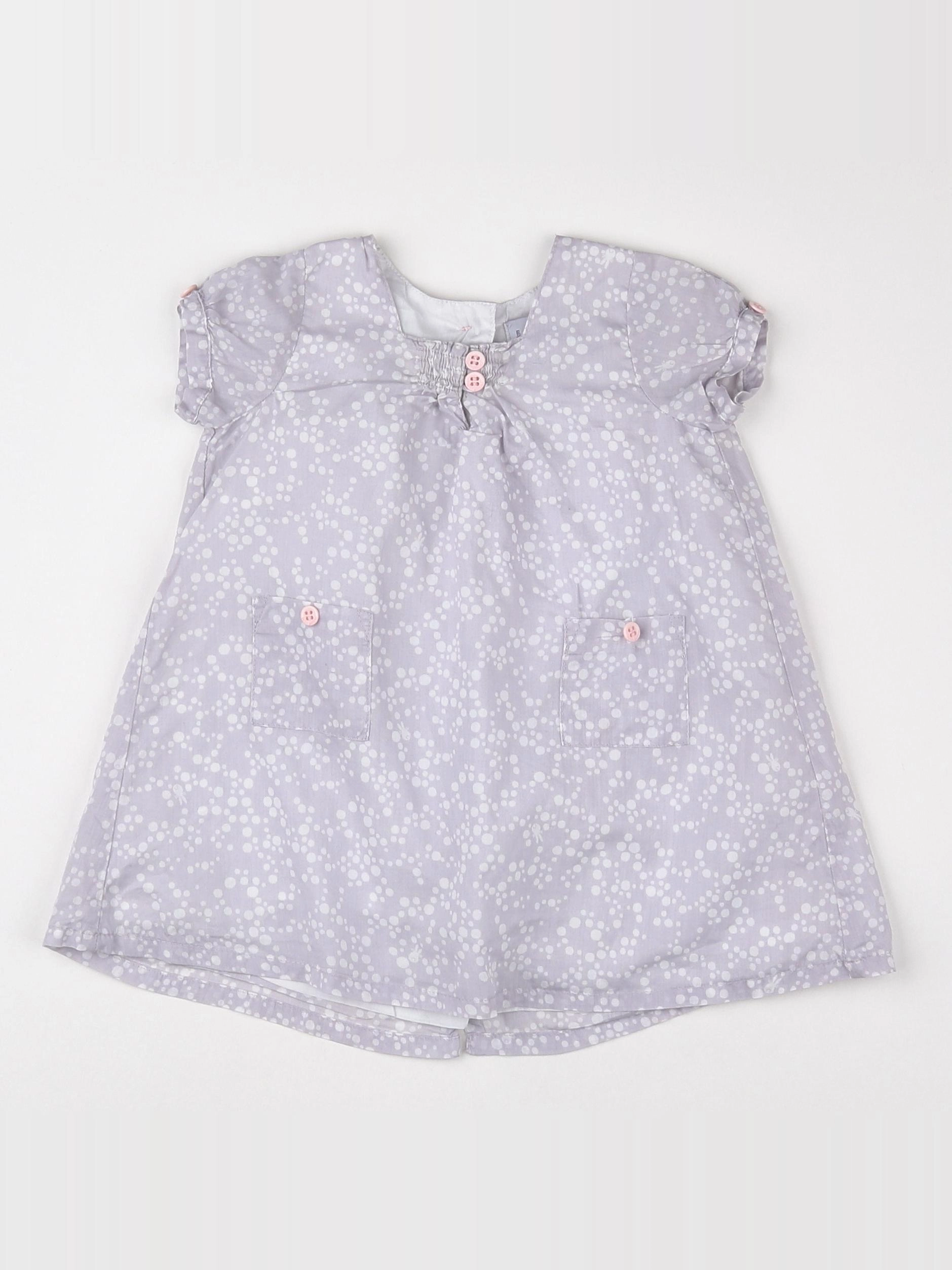 Petit Bateau - robe gris - 6 mois