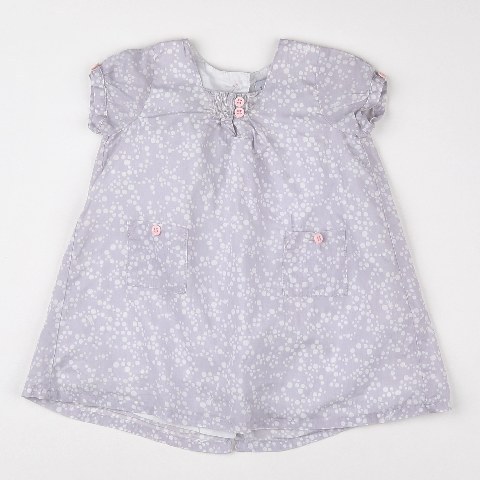 Petit Bateau - robe gris - 6 mois