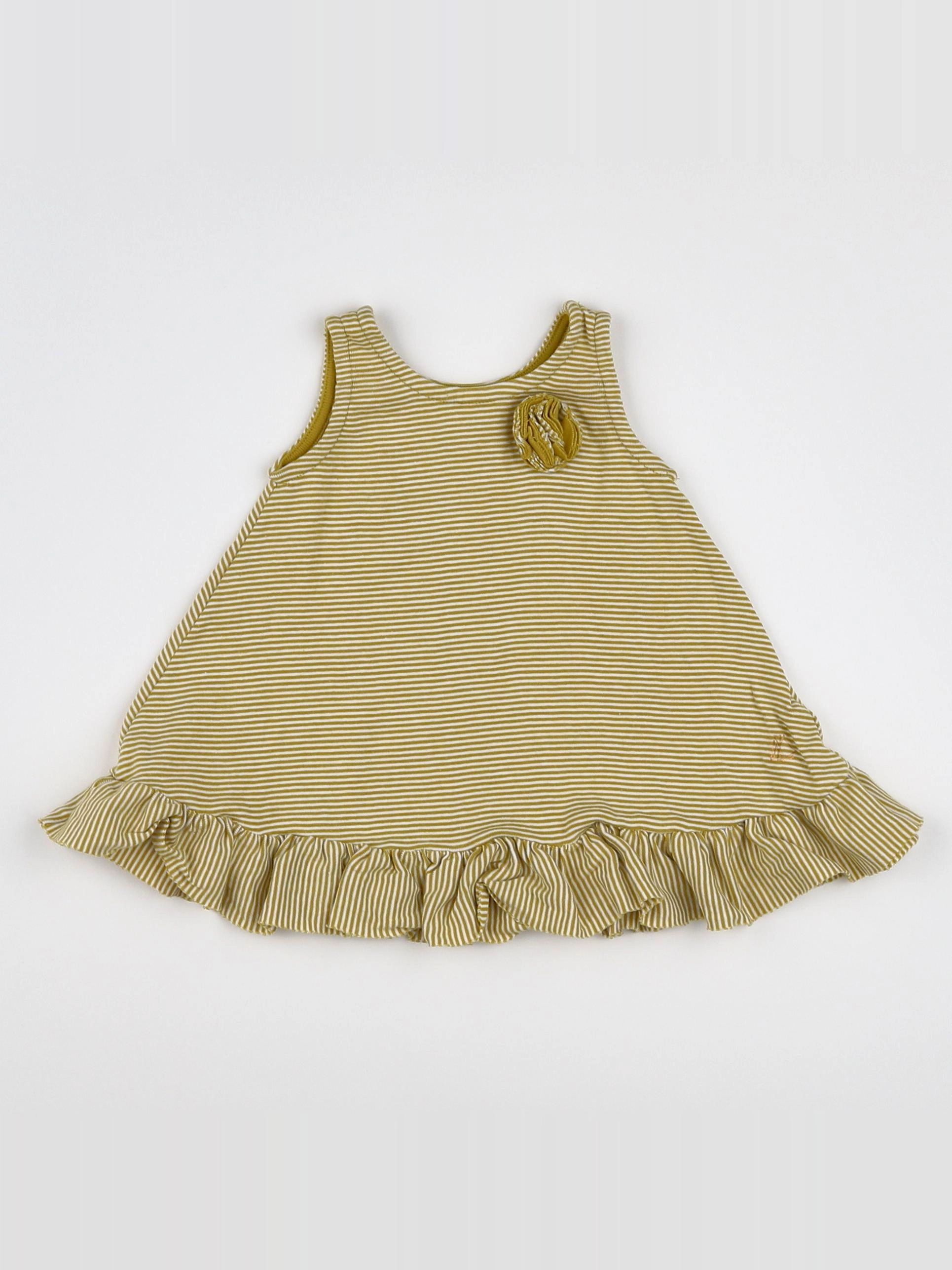 Petit Bateau - robe vert - 3 mois