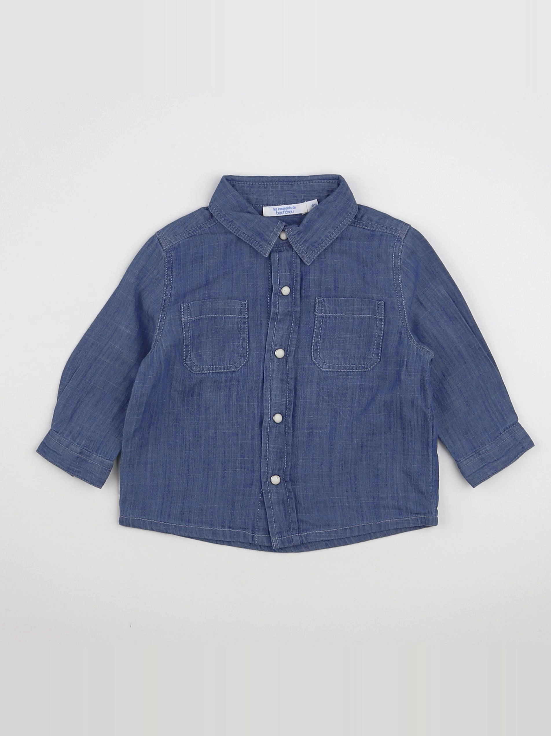Boutchou - chemise bleu - 6 mois