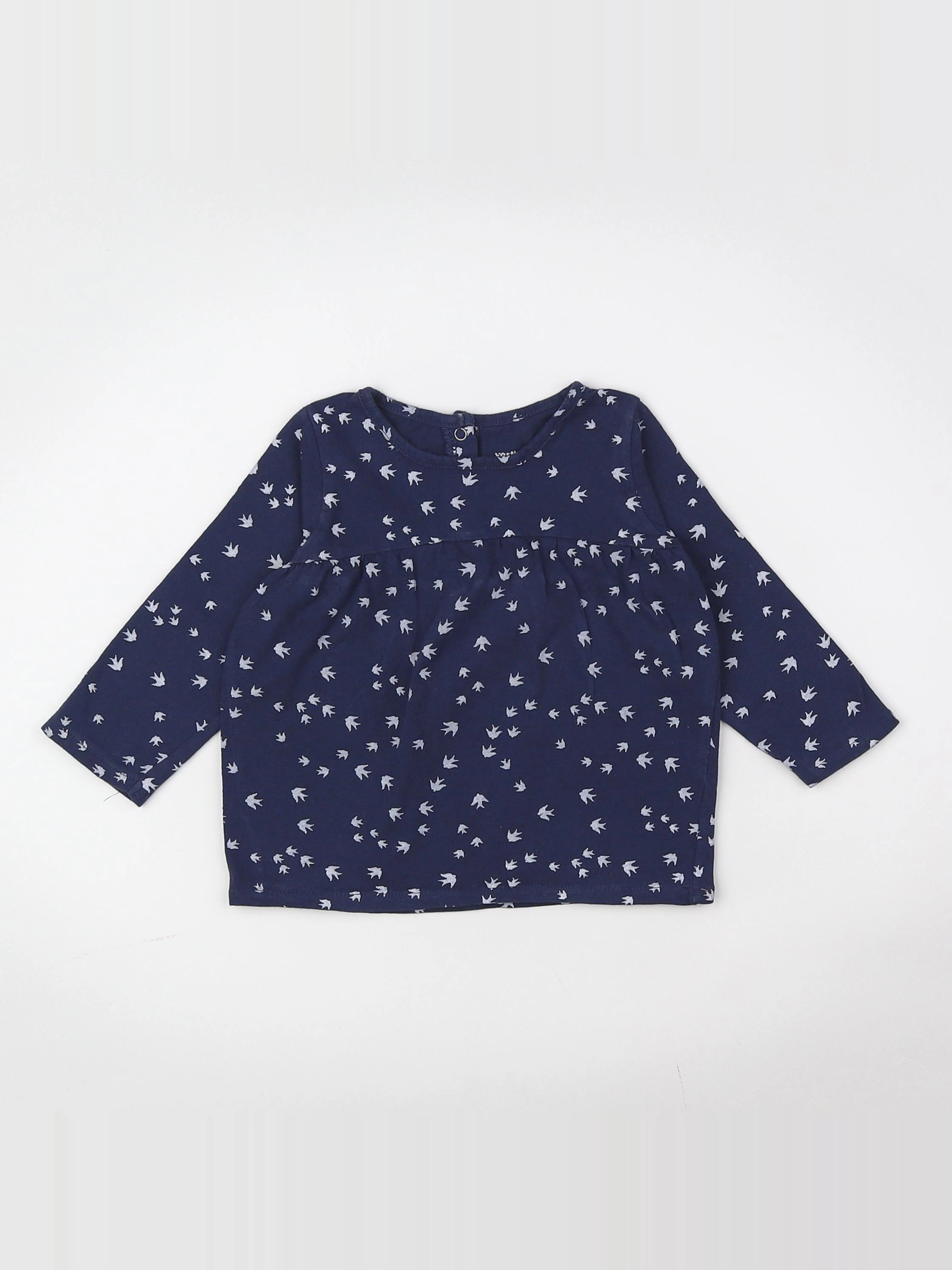 Vertbaudet - tee-shirt bleu - 12 mois