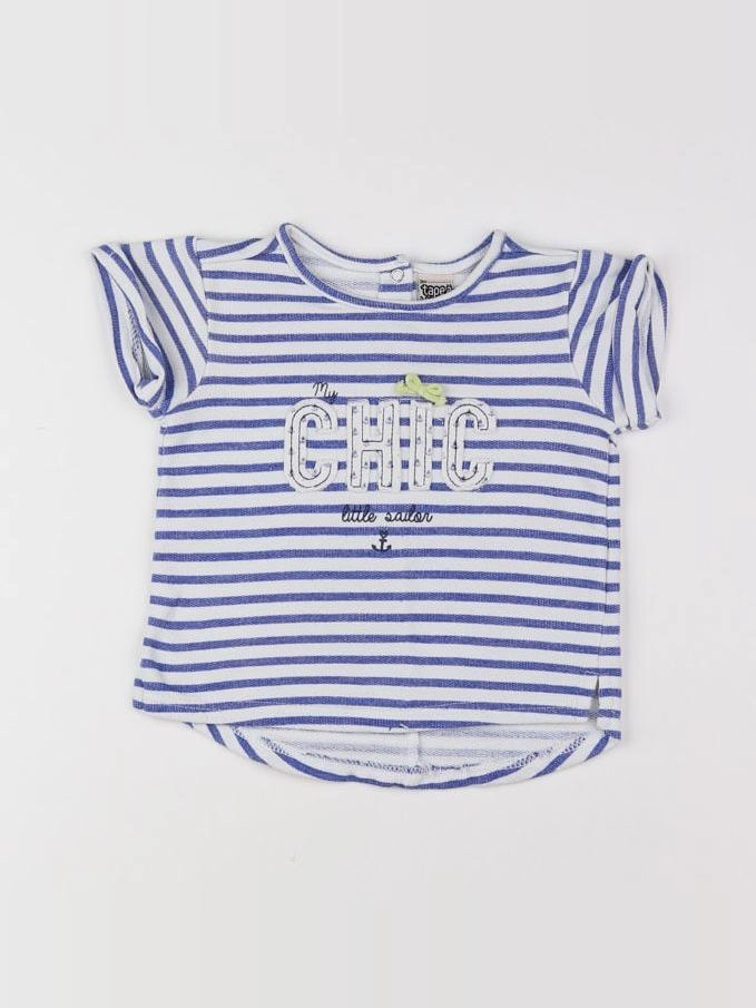 Tape à l'oeil - tee-shirt blanc, bleu - 12 mois