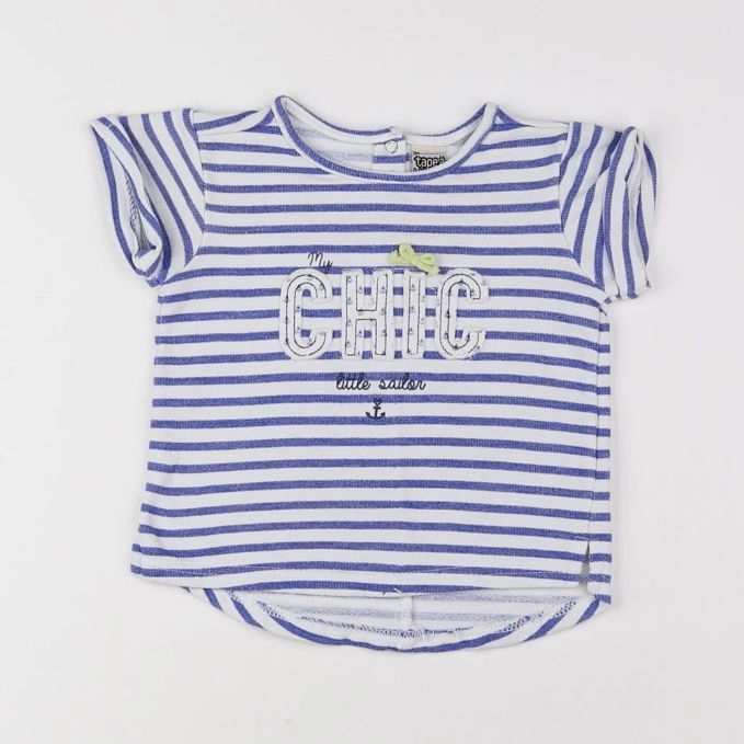Tape à l'oeil - tee-shirt blanc, bleu - 12 mois