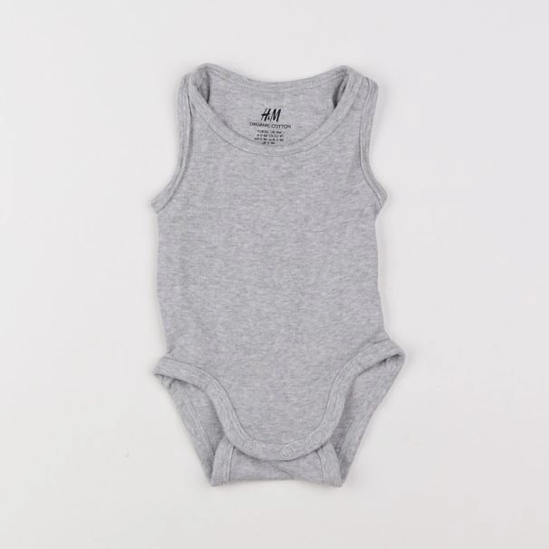 H&M - body gris - 0/1 mois