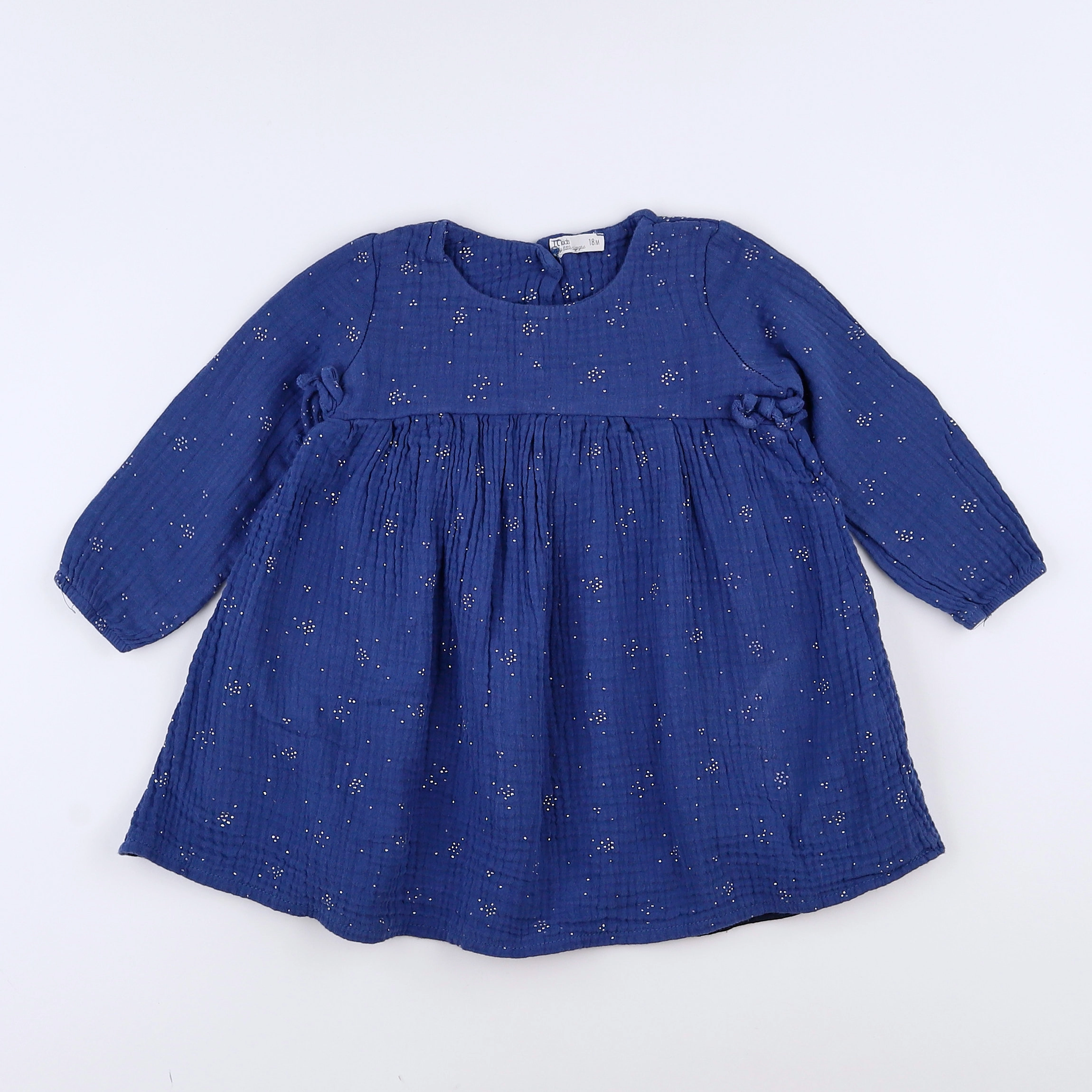 Little Cigogne - robe bleu - 18 mois