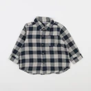Petit Bateau - chemise bleu, beige - 12 mois