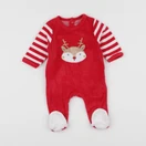 Vertbaudet - pyjama velours rouge - 1 mois