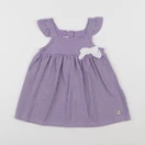 Petit Bateau - robe blanc, violet - 12 mois