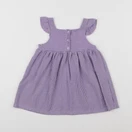 Petit Bateau - robe blanc, violet - 12 mois