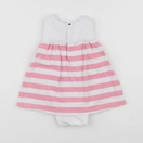 Jacadi - body robe blanc, rose - 6 mois
