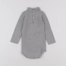 Petit Bateau - body à col gris - 12 mois