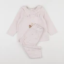 Vertbaudet - pyjama velours rose - 2 ans
