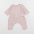 Petit Bateau - ensemble rose - 1 mois