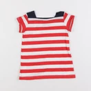 Petit Bateau - robe blanc, rouge - 3 mois