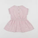 Cyrillus - robe blanc, rose - 6 mois