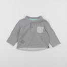 Vertbaudet - polo gris - 9 mois