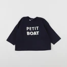 Petit Bateau - tee-shirt bleu - 12 mois