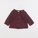 H&M - chemise bleu, rouge - 1/3 mois