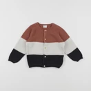 H&M - gilet marron, gris - 6/9 mois