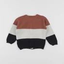 H&M - gilet marron, gris - 6/9 mois