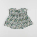 Boutchou - blouse blanc, vert - 12 mois