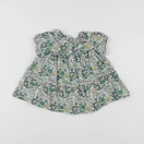 Boutchou - blouse blanc, vert - 12 mois