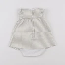 Petit Bateau - body robe blanc, or - 1 mois