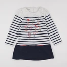Vertbaudet - robe blanc, bleu - 10 ans
