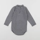 Petit Bateau - body à col blanc, bleu - 2 ans