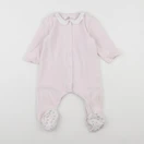 Petit Bateau - pyjama velours rose - 12 mois