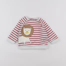 Vertbaudet - sweat blanc, rouge - 3 mois