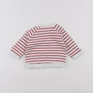 Vertbaudet - sweat blanc, rouge - 3 mois