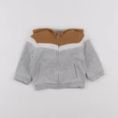 Vertbaudet - sweat gris, marron - 9 mois