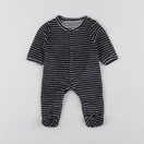 Vertbaudet - pyjama velours bleu, blanc - 0 mois