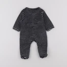 Vertbaudet - pyjama velours bleu, blanc - 0 mois