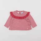 Petit Bateau - tee-shirt rose, blanc - 12 mois