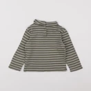 Vertbaudet - sous-pull vert, blanc - 2 ans